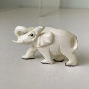New TLC Vintage carved ivory bone elephant miniature